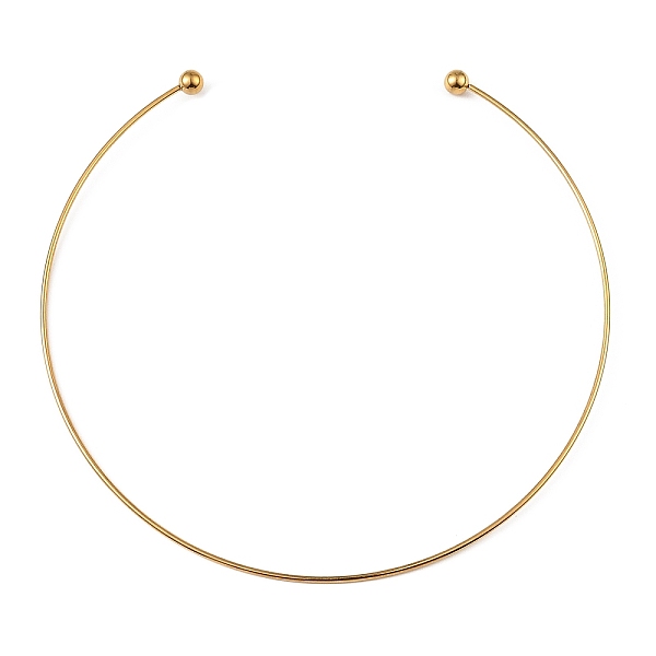 

PandaHall 304 Stainless Steel Necklaces, Minimalism Rigid Necklace, with Removable Beads, Golden, Inner Diameter: 5-7/8 inch(15cm) 304...