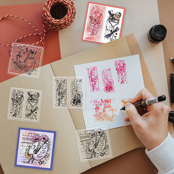 

PandaHall 4Pcs 4 Styles PVC Stamp, for DIY Scrapbooking, Butterfly, 55x55mm, 1pc/style Plastic Butterfly