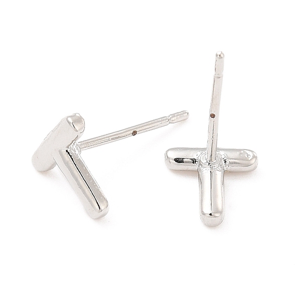 

PandaHall Brass Hollow Out Initial Letter Stud Earrings for Women, Platinum, Lead Free & Cadmium Free, Letter.T, 7x6.5x1.5mm, Pin: 0.8mm...