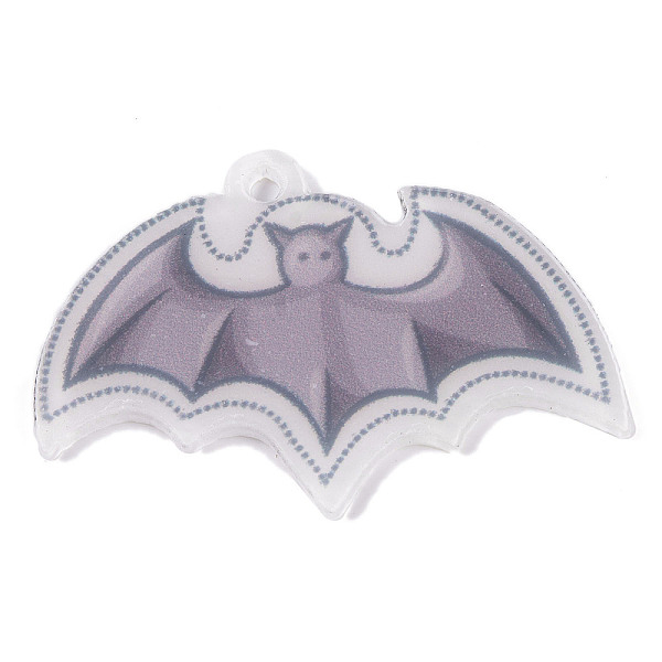 

PandaHall Printed Acrylic Pendant, Halloween Theme, Bat, 43x29x1.5mm, Hole: 2mm Acrylic Bat