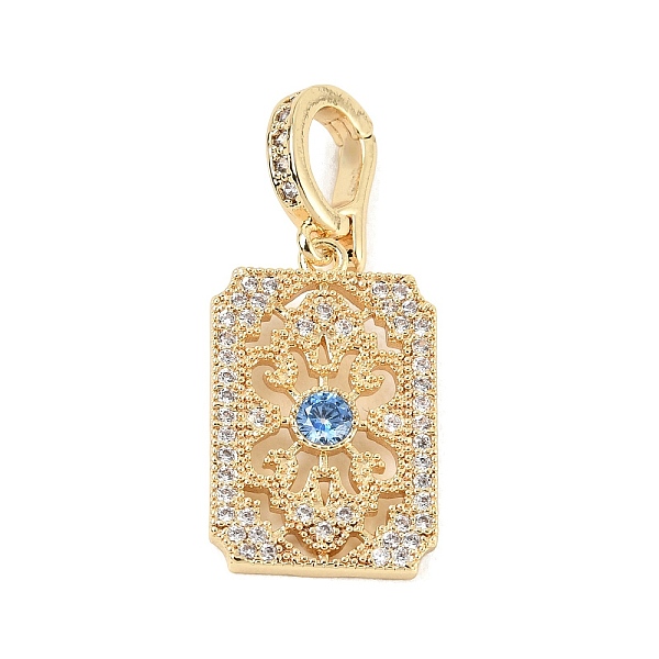 Pendenti in ottone con pavé di zirconi cubici blu