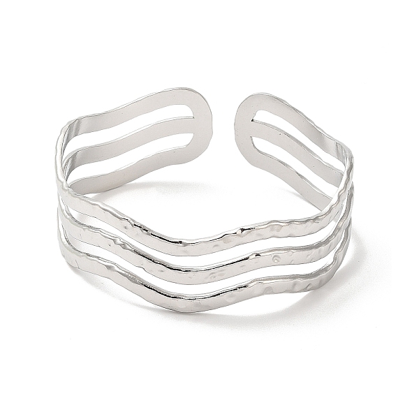 

PandaHall 304 Stainless Steel Wave Open Cuff Bangles, Jewelry for Women, Stainless Steel Color, Inner Diameter: 2 inch(5.1cm) 304 Stainless...