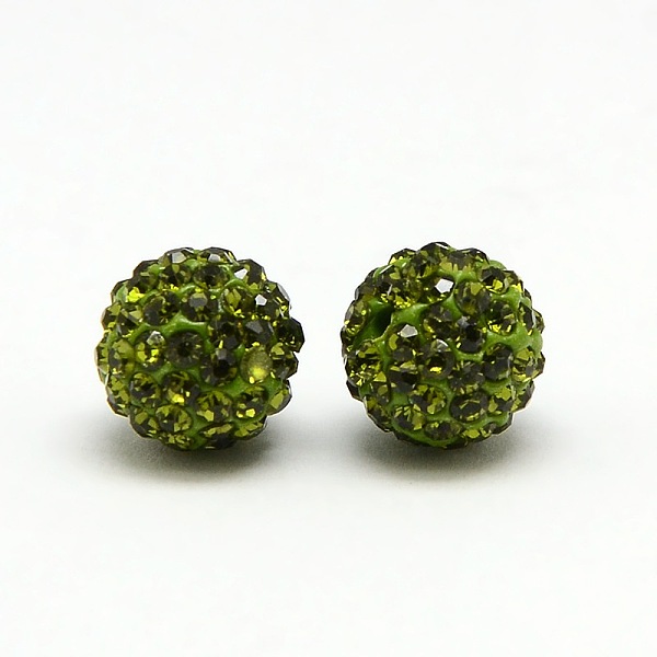 

PandaHall Polymer Clay Rhinestone Beads, Pave Disco Ball Beads, Grade A, Round, PP9, Olivine, PP9(1.5~1.6mm), 6mm, Hole: 1.2mm Polymer..., Green