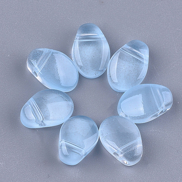 

PandaHall Transparent Spray Painted Glass Charms, teardrop, Light Sky Blue, 8.5x6x4.5mm, Hole: 0.8mm Glass Teardrop Blue