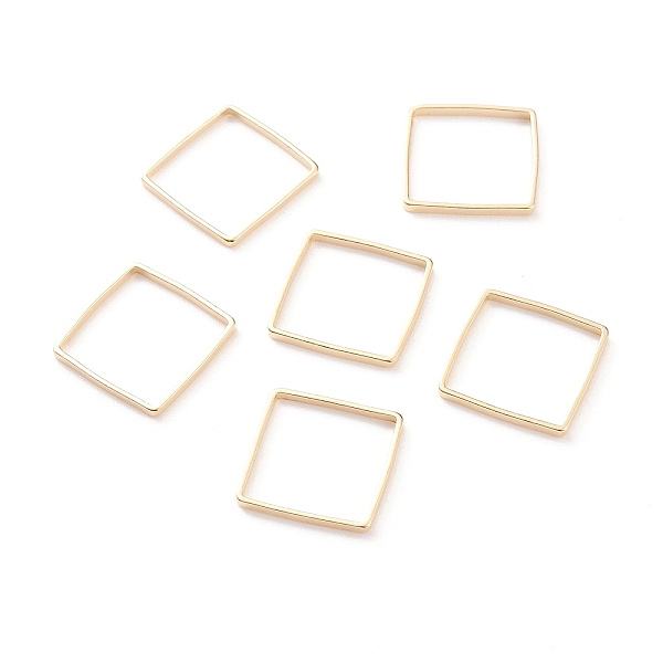 

PandaHall Brass Linking Rings, Long-Lasting Plated, Square, Real 24K Gold Plated, 12x12x1mm, Inner Diameter: 11x11mm Brass Square