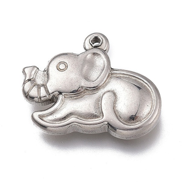

PandaHall 304 Stainless Steel Beads, Elephant, Stainless Steel Color, 15x19x3.5mm, Hole: 1mm 304 Stainless Steel Elephant