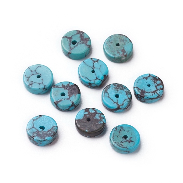 

PandaHall Natural Howlite Beads, Dyed & Heated, Flat Round/Disc, 8~8.2x2.8~3mm, Hole: 0.8mm Howlite Flat Round