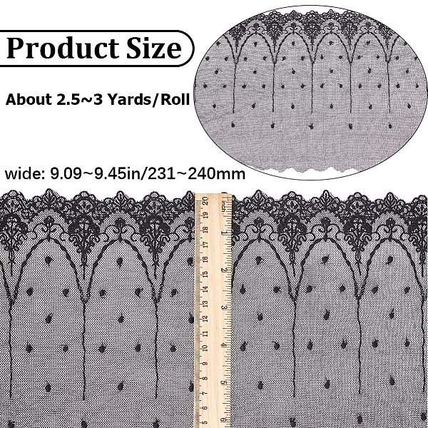 Flower Pattern Polyester Mesh Tulle Fabric