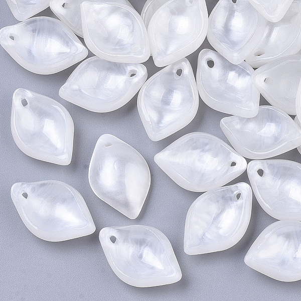 

PandaHall Plastic Pendants, Leaf, Creamy White, 18.5x12.5x5mm, Hole: 1mm Plastic Leaf