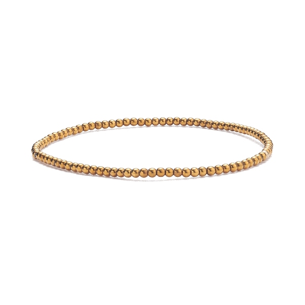 

PandaHall Glass Round Beaded Stretch Bracelet for Women, Golden, Inner Diameter: 2-1/8 inch(5.5cm), Beads: 2mm Glass