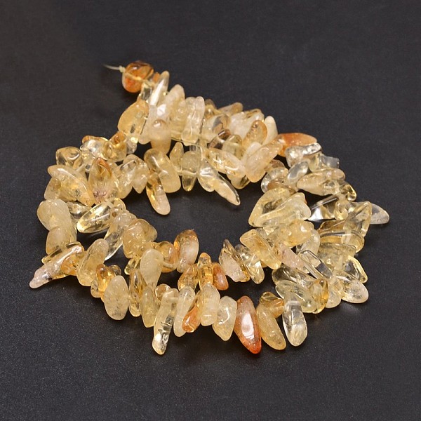 

PandaHall Natural Citrine Nuggets Beads Strands, Dyed & Heated, 8~30x5~12mm, Hole: 1mm, about 15.3 inch~15.7 inch Citrine Nuggets