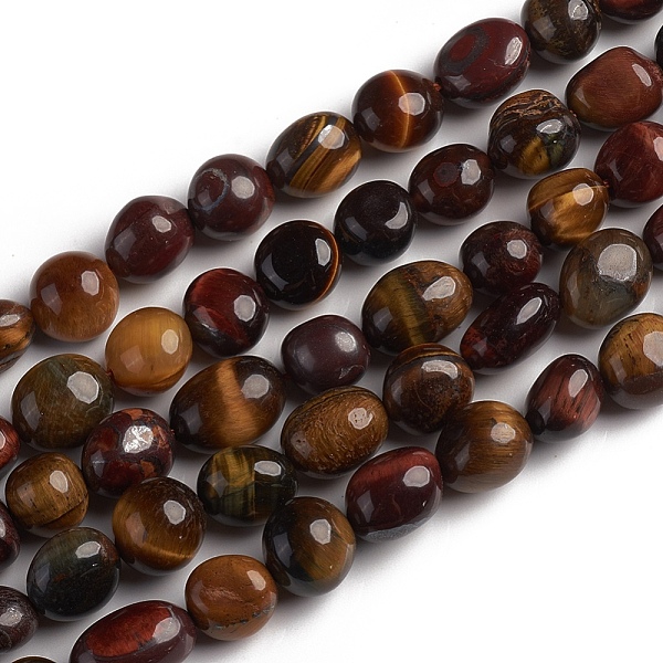 

PandaHall Natural Tiger Eye Beads Strands, Tumbled Stone, Nuggets, 10~15x7.5~11.5x7.5~12.5mm, Hole: 1mm, about 36pcs/Strand, 15.67 inch(39.8...