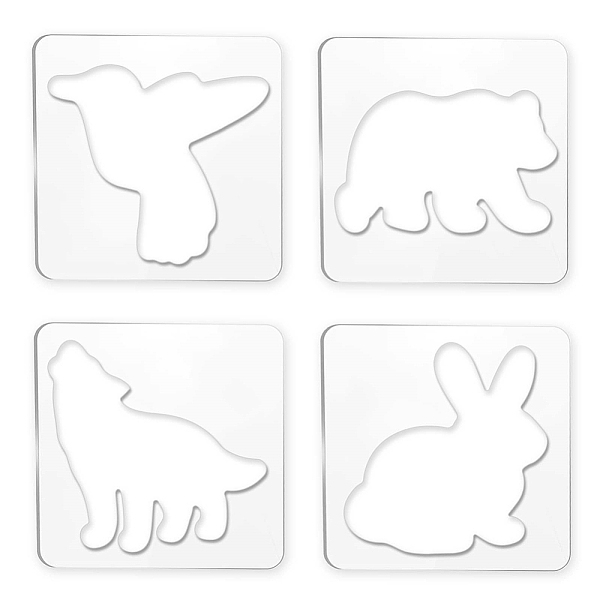 

PandaHall CRASPIRE 4PCS Acrylic Quilting Templates Bird Bear Wolf Rabbit Sewing Tools Kit Quilting Rulers DIY Sewing Tools Leather Cutting..., Clear