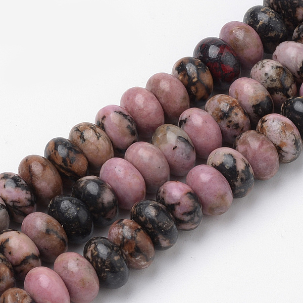 

PandaHall Natural Rhodonite Beads Strands, Rondelle, 8~8.5x4.5~5mm, Hole: 1mm, about 80pcs/strand, 16.3 inch Rhodonite Rondelle