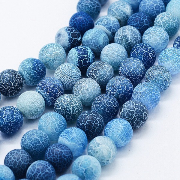 

PandaHall Natural Weathered Agate Beads Strands, Dyed, Round, Dodger Blue, 10mm, Hole: 0.5mm, about 37pcs/strand, 14.3 inch Weathered Agate...