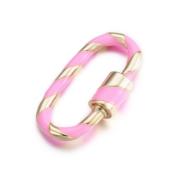 

PandaHall Brass Screw Carabiner Lock Charms, for Necklaces Making, with Enamel, Oval, Golden, Mixed Color, 25x13x2.5~5mm Brass Oval..., Multicolor