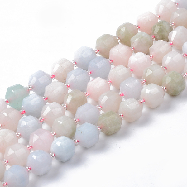 

PandaHall Natural Morganite Beads Strands, Round, Dyed, Faceted, 8~9x10mm, Hole: 1.2mm, about 33~35pcs/strand, 15.16inch(38.5cm) Morganite...