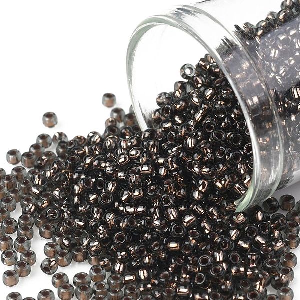 

PandaHall TOHO Round Seed Beads, Japanese Seed Beads, (750) Copper Lined Black Diamond, 11/0, 2.2mm, Hole: 0.8mm, about 50000pcs/pound Glass..., Gray