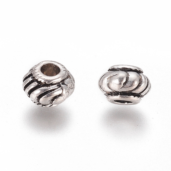 

PandaHall Tibetan Style Spacer Beads, Cadmium Free & Lead Free, Rondelle, Antique Silver, 6x4mm, Hole: 2mm Alloy Rondelle