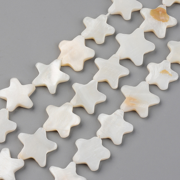 

PandaHall Natural Freshwater Shell Beads Strands, Star, Seashell Color, 18~20x17~19x2~3mm, Hole: 0.8mm, about 20pcs/strand, 14.17 inch(36cm)...