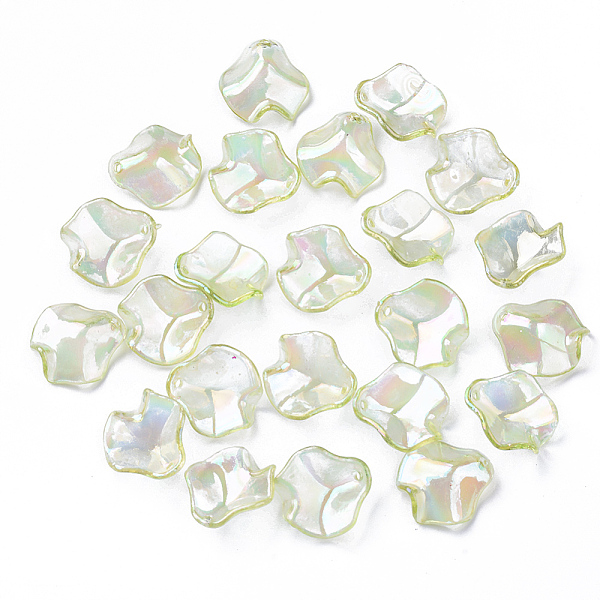 

PandaHall Transparent Acrylic Pendants, AB Color Plated, Petal, Yellow Green, 16x15x5mm, Hole: 1.4mm Acrylic Others