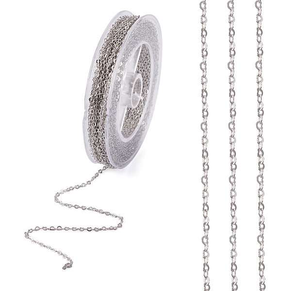 

PandaHall Soldered Brass Heart Chains, with Spool, Platinum, 1.8x2.4x0.4mm, about 39.37 Feet(12m)/roll Brass