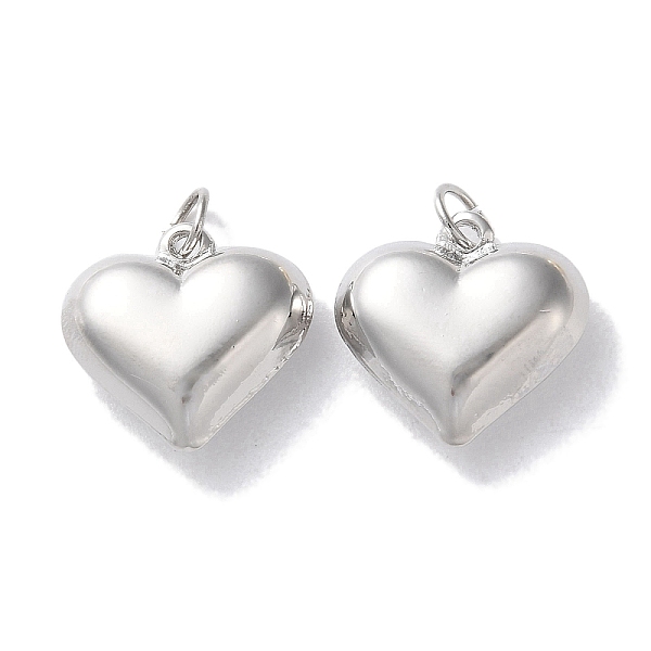 

PandaHall Rack Plating Brass Pendants, Long-Lasting Plated, Lead Free & Cadmium Free, Heart, Platinum, 15x16x6mm, Hole: 3.4mm Brass Heart