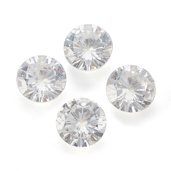 

PandaHall Cubic Zirconia Pointed Back Pendants, Faceted, Flat Round, Clear, 6mm, Hole: 1mm Cubic Zirconia Flat Round Clear