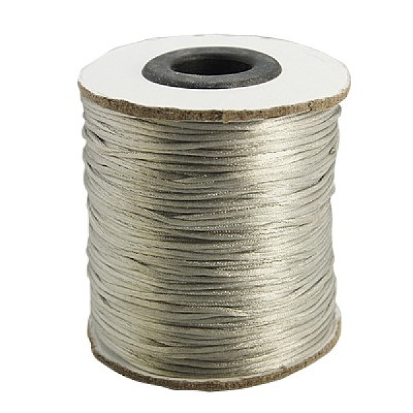 

PandaHall Nylon Cord, Satin Rattail Cord, for Beading Jewelry Making, Chinese Knotting, Dark Gray, 2mm, about 50yards/roll(150 feet/roll)...