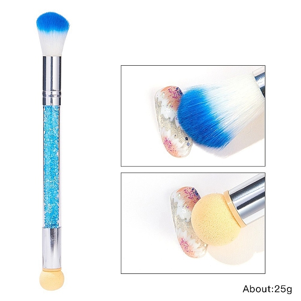 

PandaHall Double-ended Nail Art Brush Pens, Gradient Shading Dotting Painting Pen, Sponge Head, Nylon Brush Head, Acrylic Handle, Aluminum..., Blue