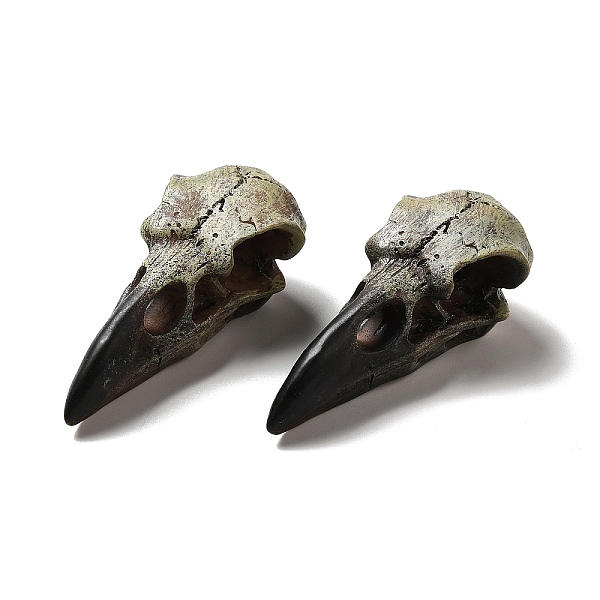 

PandaHall Crow Raven Bird Skull Resin Home Display Decoration, Black, 60x28x21mm, Hole: 4mm Resin Others Black