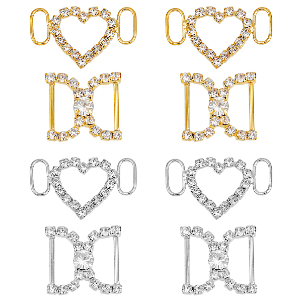 

PandaHall HOBBIESAY 8Pcs 4 Style Brass Crystal Rhinestone Shoe Decoration, Shoe Buckles for DIY Loafer Shoes, Heart & D Shape, Golden &...