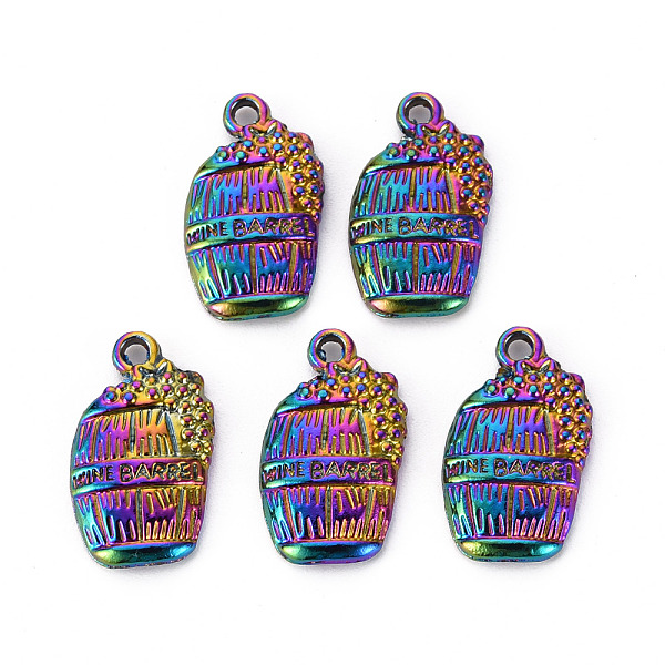 

PandaHall Alloy Pendants, Cadmium Free & Nickel Free & Lead Free, Wine Barrel with Word Wine Barrel, Rainbow Color, 19x11x2.5mm, Hole: 1.5mm...