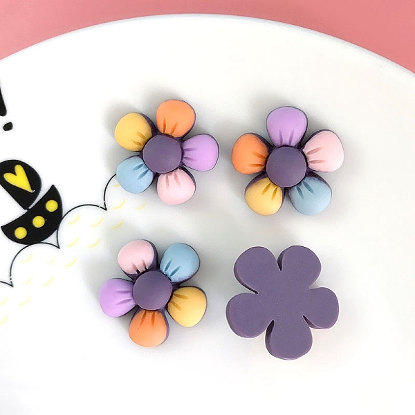 

PandaHall Opaque Resin Cabochons, for Hair Accessories, Flower, Medium Purple, 21mm Resin Flower