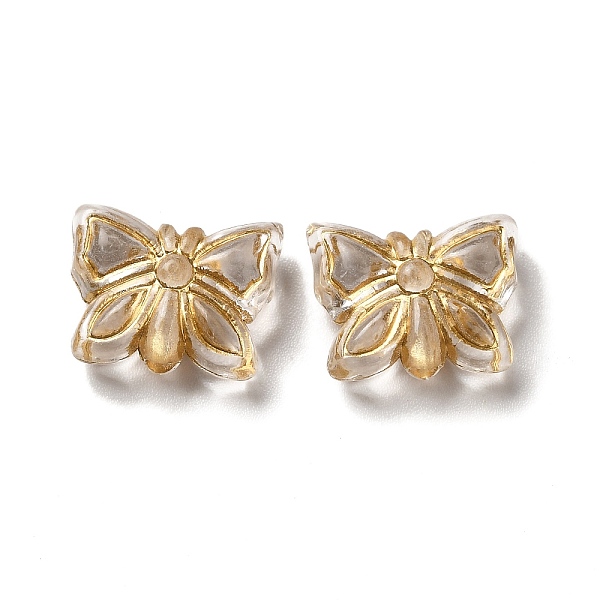 

PandaHall Transparent Plating Acrylic Beads, Golden Metal Enlaced, Butterfly, Clear, 11x15x5.5mm, Hole: 1.8mm, about 740pcs/500g Acrylic...