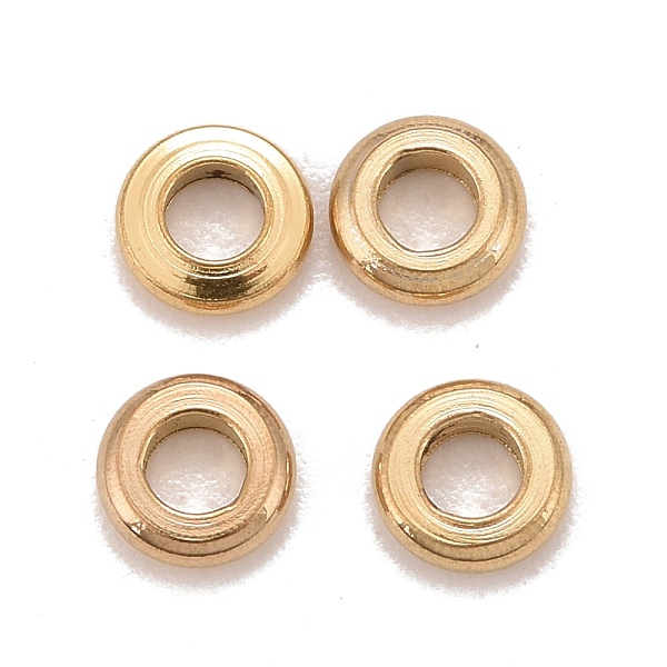 

PandaHall Ion Plating(IP) 304 Stainless Steel Spacer Beads, Donut, Golden, 4x1mm, Hole: 2mm 304 Stainless Steel Donut