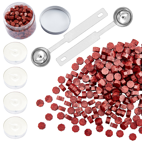 

PandaHall CRASPIRE Sealing Wax Particles Kits for Retro Seal Stamp, with Stainless Steel Spoon, Candle, Plastic Empty Containers, Dark Red...