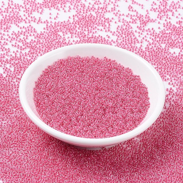

PandaHall MIYUKI Round Rocailles Beads, Japanese Seed Beads, 11/0, (RR208) Carnation Pink Lined Crystal, 11/0, 2x1.3mm, Hole: 0.8mm, about...