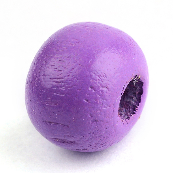 

PandaHall Natural Wood Beads, Dyed, Round, Medium Orchid, 12x11mm, Hole: 4mm, about 1800pcs/1000g Wood Round Purple