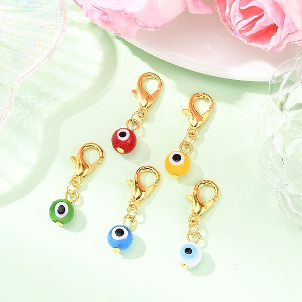 5 pieza de decoración colgante de lámpara de mal de ojo hecha a mano