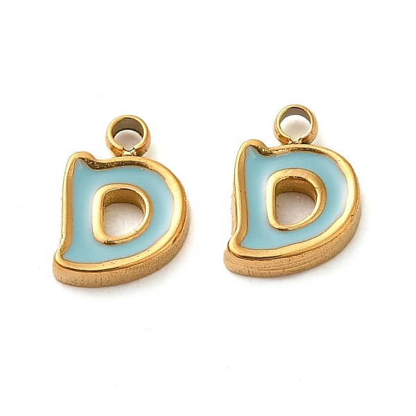 

PandaHall 304 Stainless Steel Enamel Charms, Real 14K Gold Plated, Letter, Letter D, 7.5x5.5x1.3mm, Hole: 1.2mm Stainless Steel+Enamel...