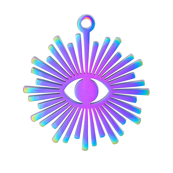 

PandaHall Stainless Steel Pendants, Rainbow Color, Evil Eye Charms, Sun, 34x31mm Stainless Steel Sun