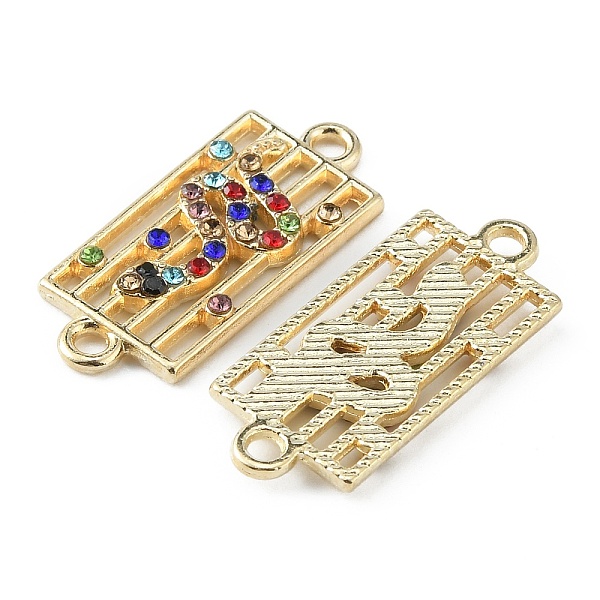 

PandaHall Alloy Rhinestone Connector Charms, Rectangle with Snake, Light Gold, Colorful, 26x11x2~2.5mm, Hole: 1.8mm Alloy+Rhinestone..., Multicolor