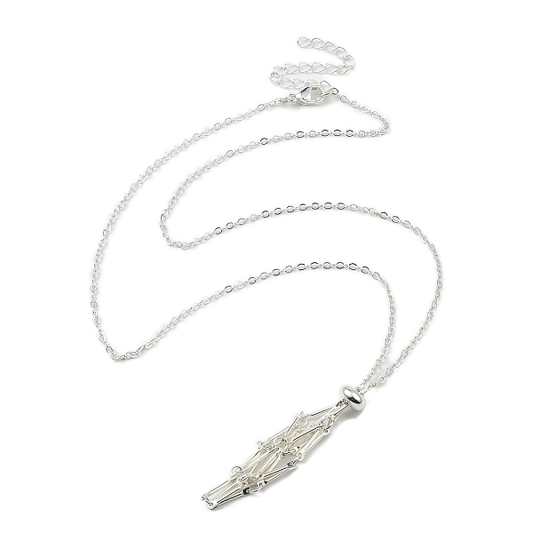

PandaHall Brass Pouch Necklace Making for Gemstone Nugget, with 304 Stainless Steel Lobster Claw Clasps, Silver, 19-1/2 inch(49.7cm) Brass
