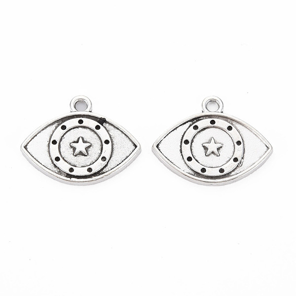 

PandaHall Tibetan Style Alloy Pendant Enamel & Rhinestone Settings, Cadmium Free & Lead Free, Eye, Antique Silver, Fit for 0.9mm Rhinestone...