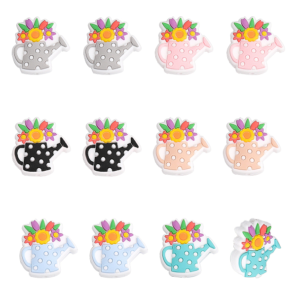

PandaHall CHGCRAFT 12Pcs 6 Colors Food Grade Eco-Friendly Silicone Beads, Chewing Beads For Teethers, DIY Nursing Necklaces Making, Watering..., Multicolor