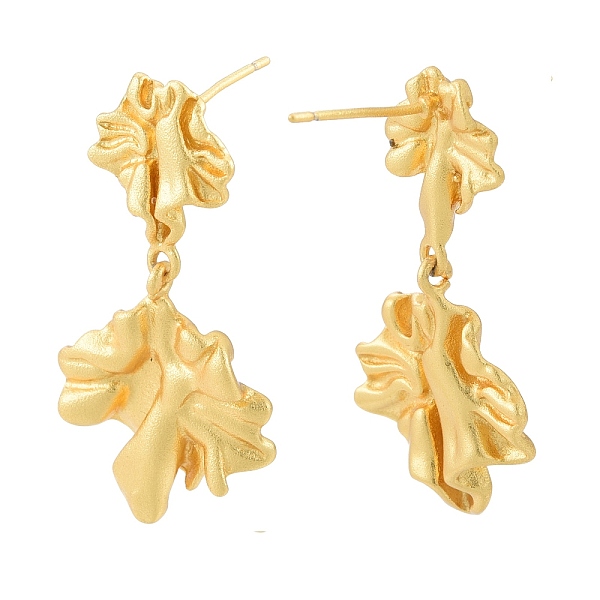 

PandaHall Brass Twist Tree Dangle Stud Earrings for Women, Nickel Free, Matte Gold Color, 34mm, Pin: 0.8mm Brass Tree