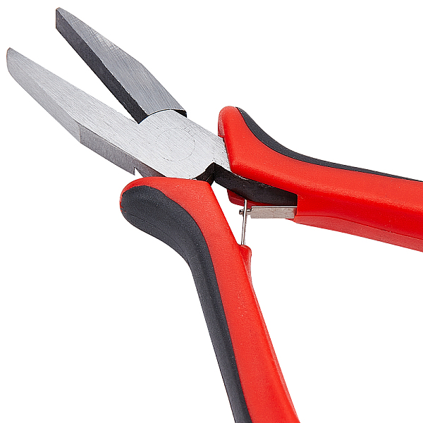 

PandaHall SUNNYCLUE 5 Inch Flat Nose Pliers Jewelry Pliers Mini Precision Pliers Wide Flat Nose Pliers Small Plier Clamping Metal Sheet..., Red