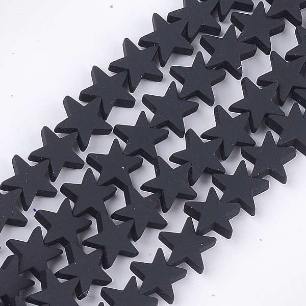 

PandaHall Spray Painted Non-magnetic Synthetic Hematite Beads Strands, Star, Black, 9x9x2.5mm, Hole: 0.8mm, about 59~60pcs/strand, 15.5 inch...