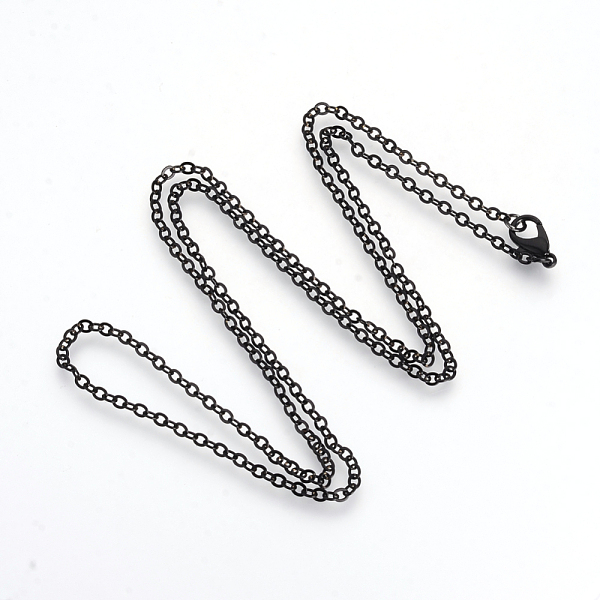 

PandaHall Electrophoresis Brass Cable Chains Necklaces, Black, 23.6 inch(60cm) Brass Black